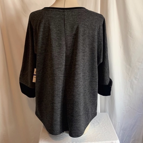 NEW CHARTER CLUB ATHLEISURE TOP Grey Black - Picture 4 of 7
